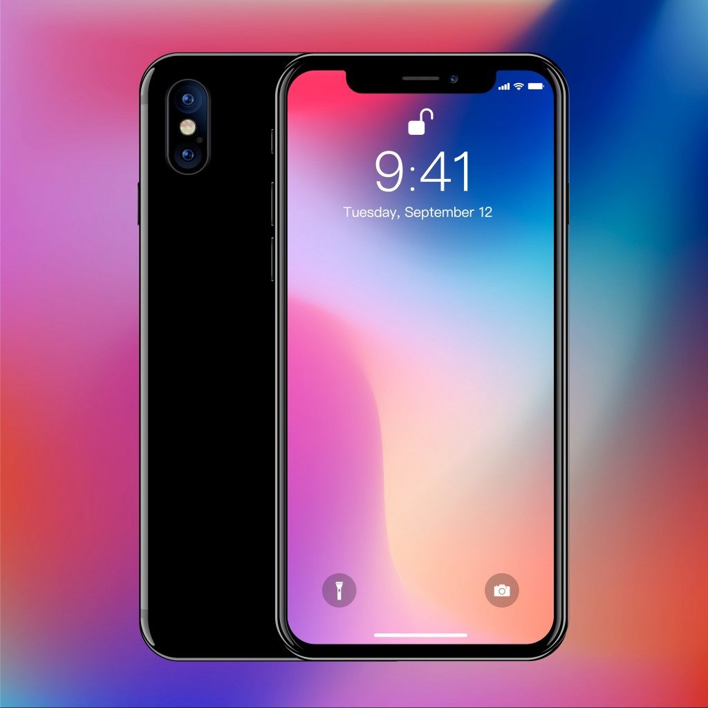 iphone in a colorful background