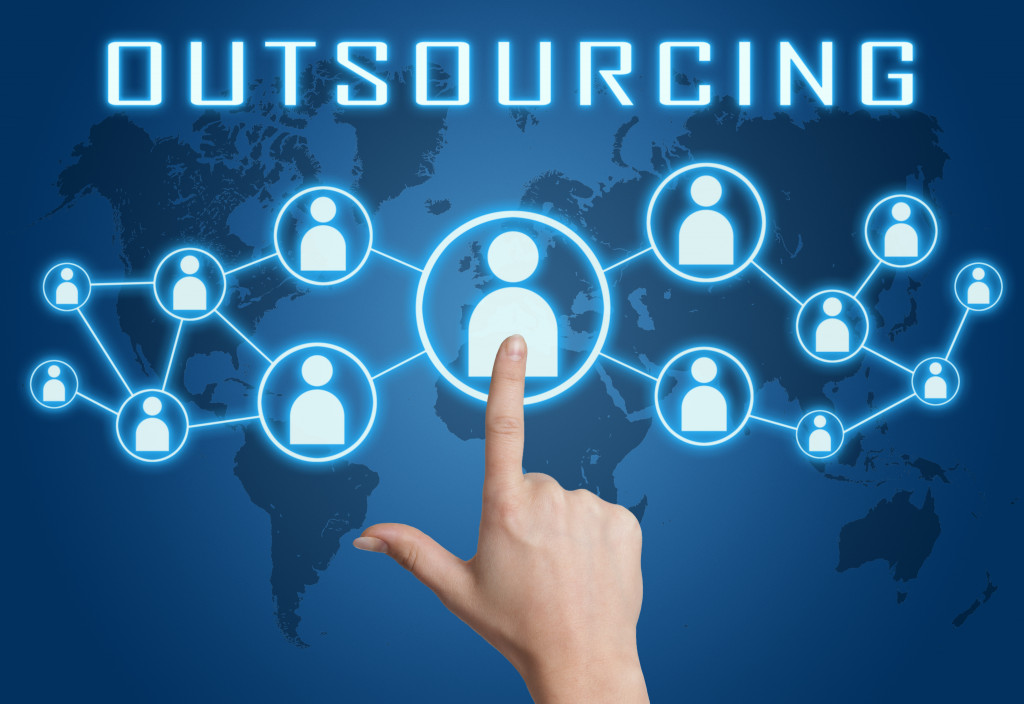 outsourcing icons concept